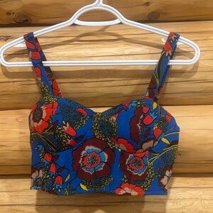 Floral Blue Women's Crop Top